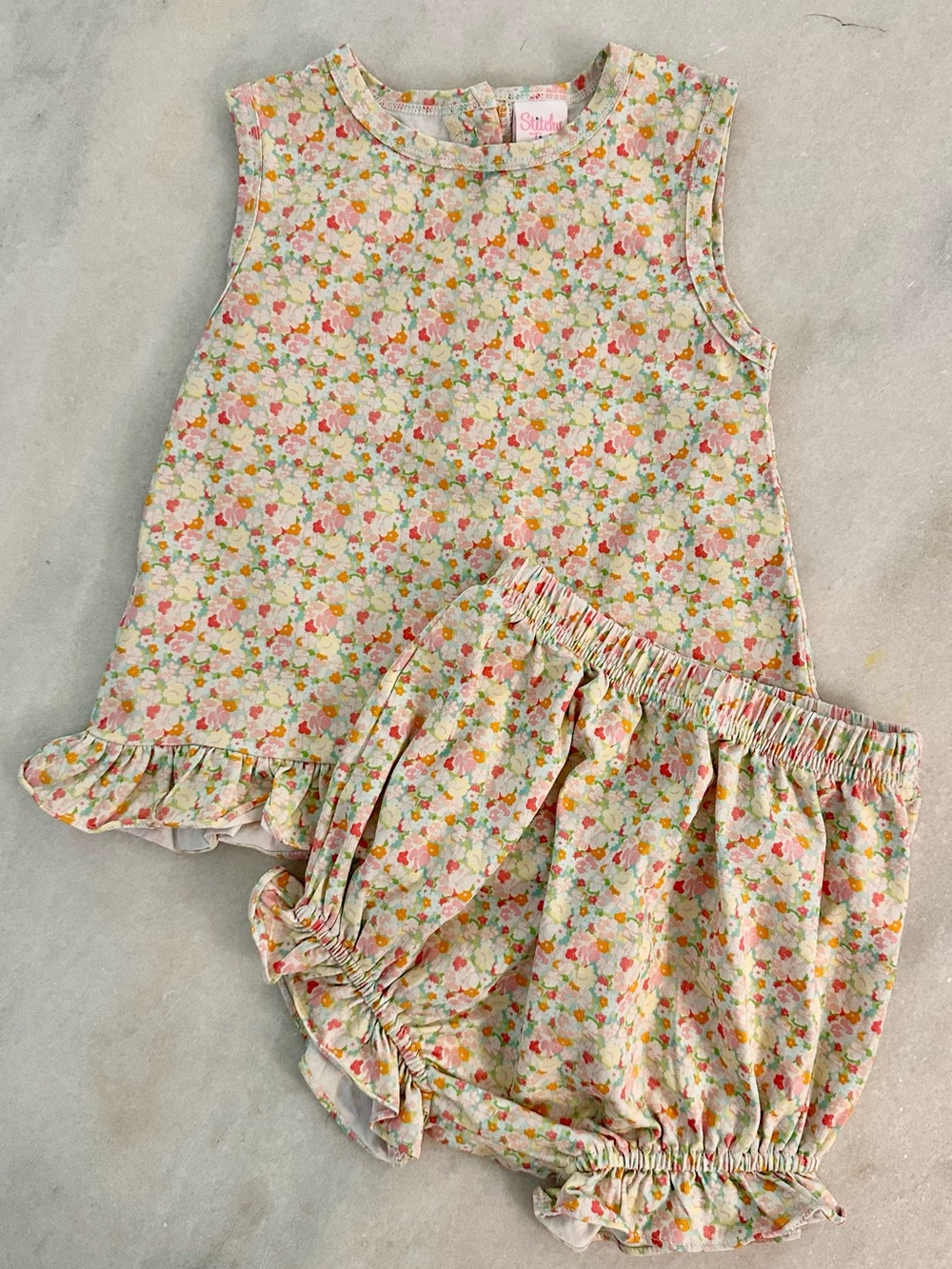 Stitchy Fish “just keep blooming” diaper set - current season style